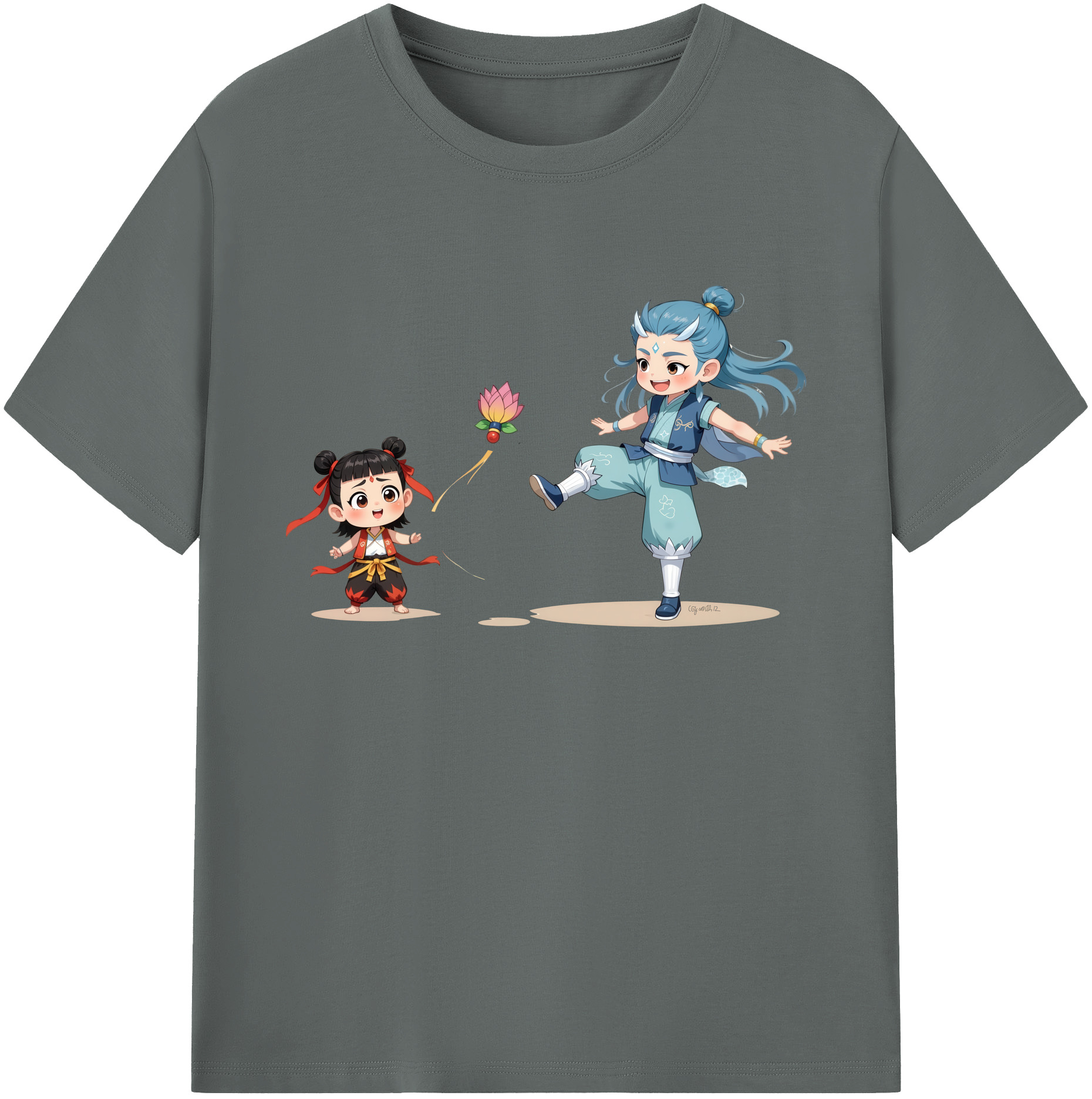 （画像用） Ne Zha 2 ナタ 魔童の大暴れ 綿100％ メンズ半袖Tシャツ｜肌触りやわらか＆通気性